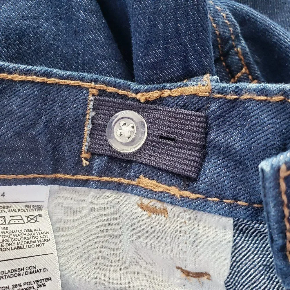 Old Navy Boys Straight Jeans Size 14 Built In Tough Adjustable Waist Dark Blue